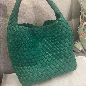 Green Woven Tote Bag